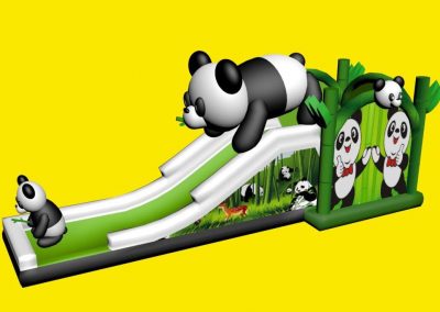 Opblaasbare glijbaan met panda's huren of kopen bij WE-inflate