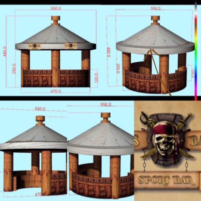 opblaasbare tent, feesttent, party tent, thema tent, Barrel Bar, Piratenfeest