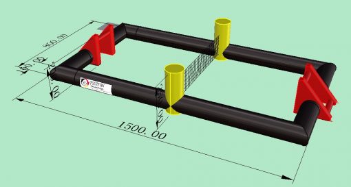 voetbal-volleybalveld, opblaasbaar voetbal-volleybalveld kopen bij WE-inflate