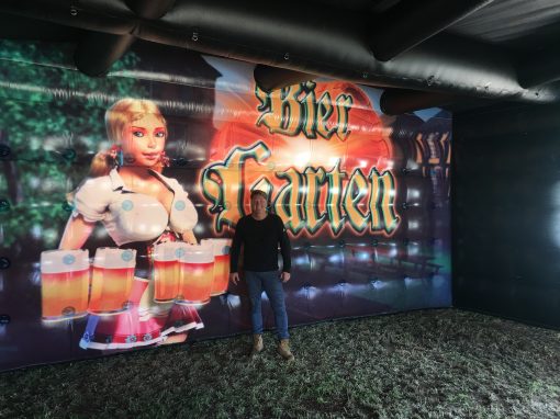 Biergarten, opblaasbare feesttent, partytent, thematent te huur of te koop bij WE-inflate te Enschede