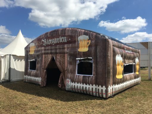 Biergarten, opblaasbare feesttent, partytent, thematent te huur of te koop bij WE-inflate te Enschede